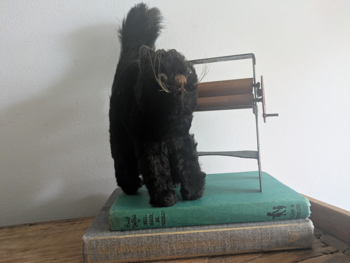 Vintage Steiff Scaredy Black Tom Cat Halloween Angry Mohair Kitten Farnell Back