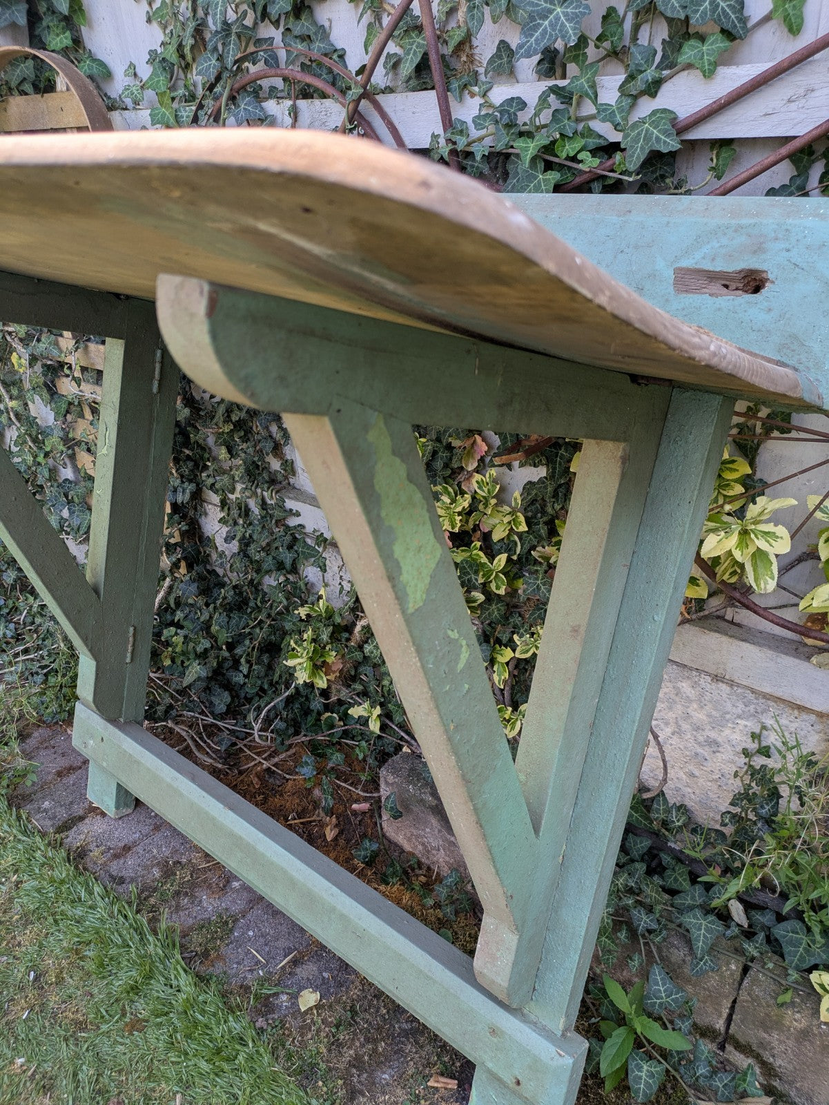 Vintage Antique Folding Table Pine Rustic Drop Down Wall Mounted Primitive Old 