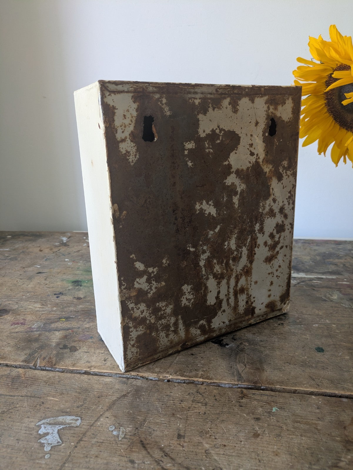 Vintage Mid-century Bathroom metal medical wall cabinet with mirror Retro White.