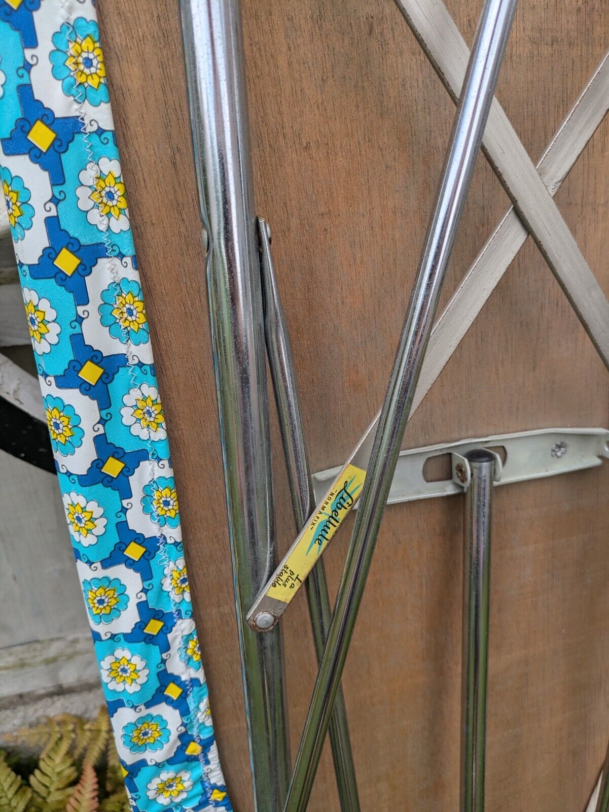 Rare 1950s French Libellule Vintage Ironing Board with Sleeve Retro Atomic Prop 