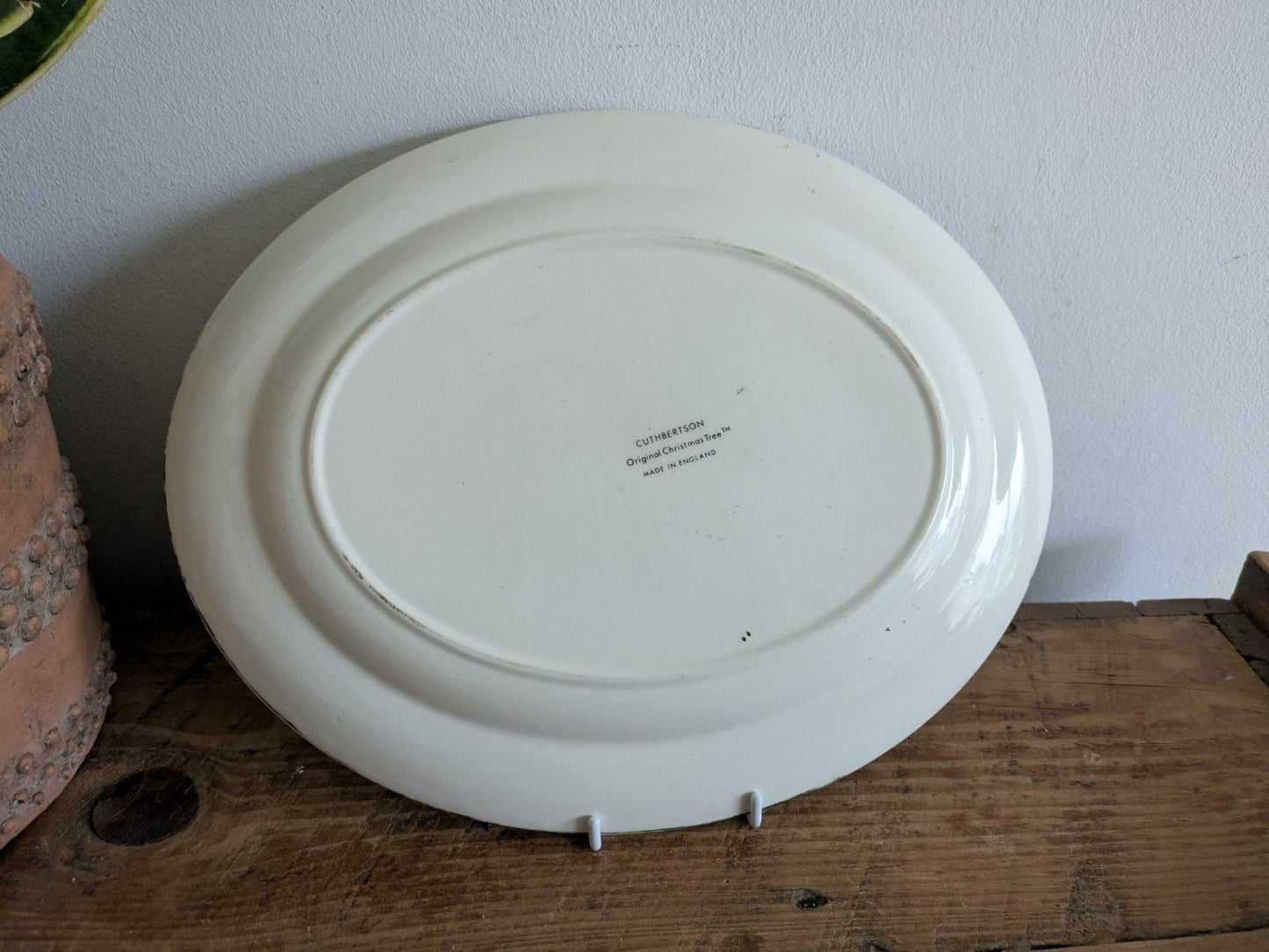 Cuthbertson Original Christmas Tree Oval Serving Platter England Prop Plate Xmas