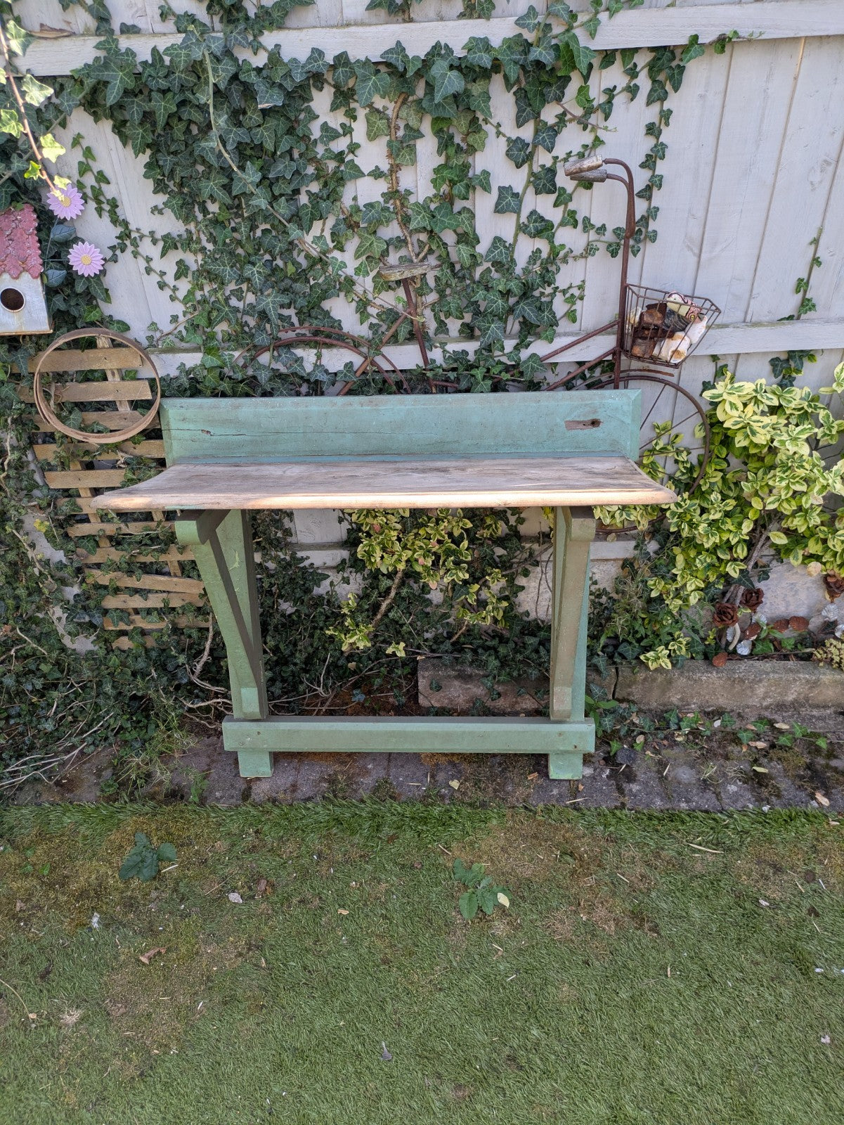 Vintage Antique Folding Table Pine Rustic Drop Down Wall Mounted Primitive Old 