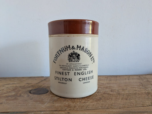 Vintage Fortnum & Mason English Stilton Stoneware Pot Storage Jar Pottery Crock