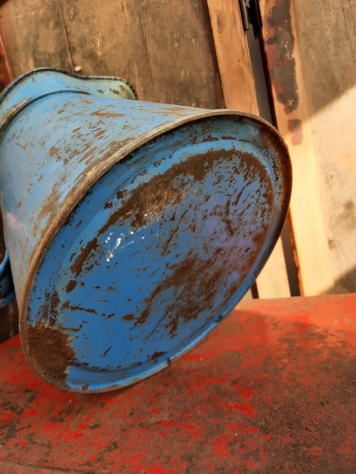 Vintage Blue Oil Jug, Pourer, Half Gallon, 1960's / 1970's Automobilia blue vase