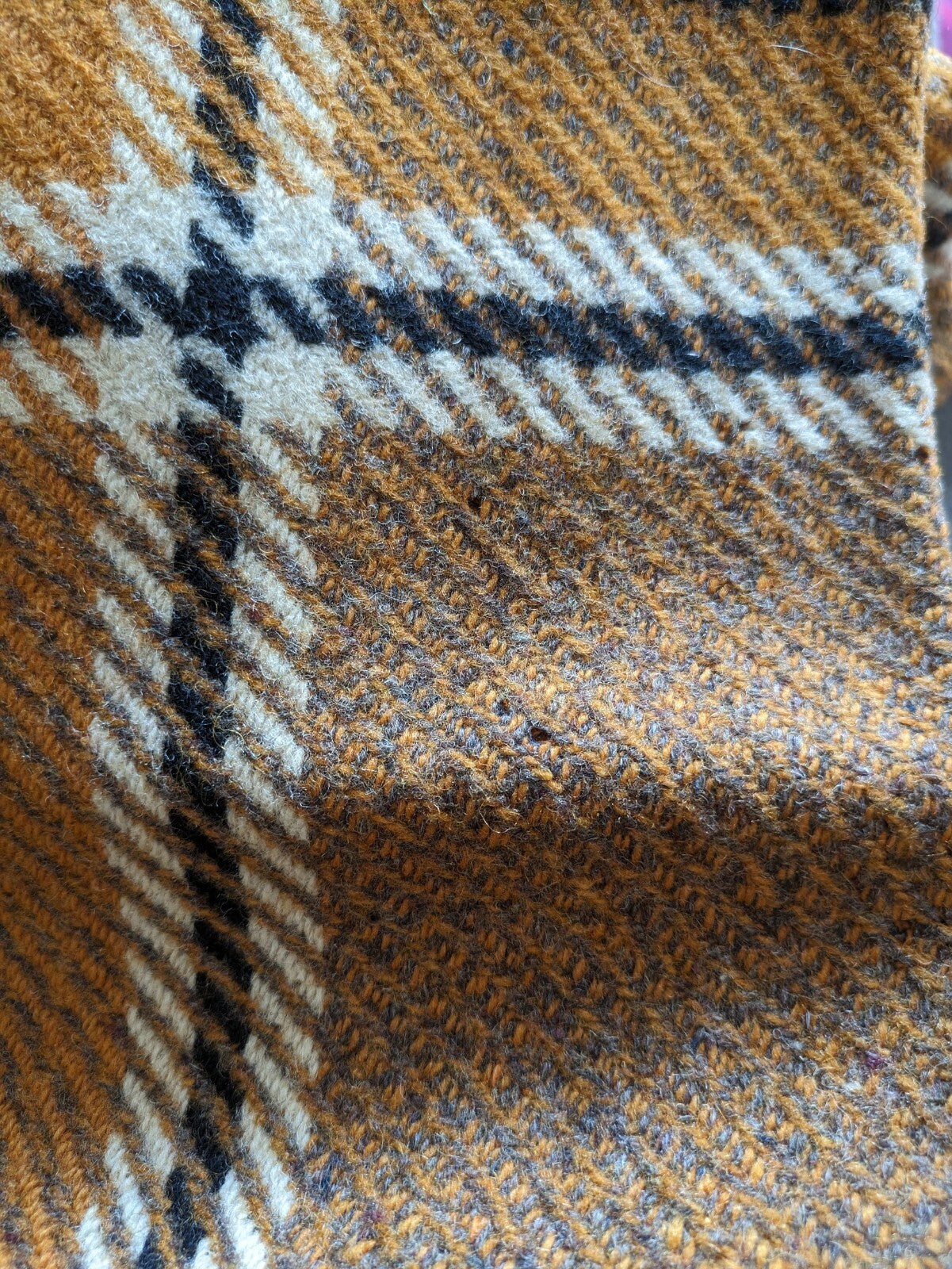 Orange Tartan Wool Sofa Throw Bed Blanket CHEQUERED CHECK RUG PICNIC Patterned