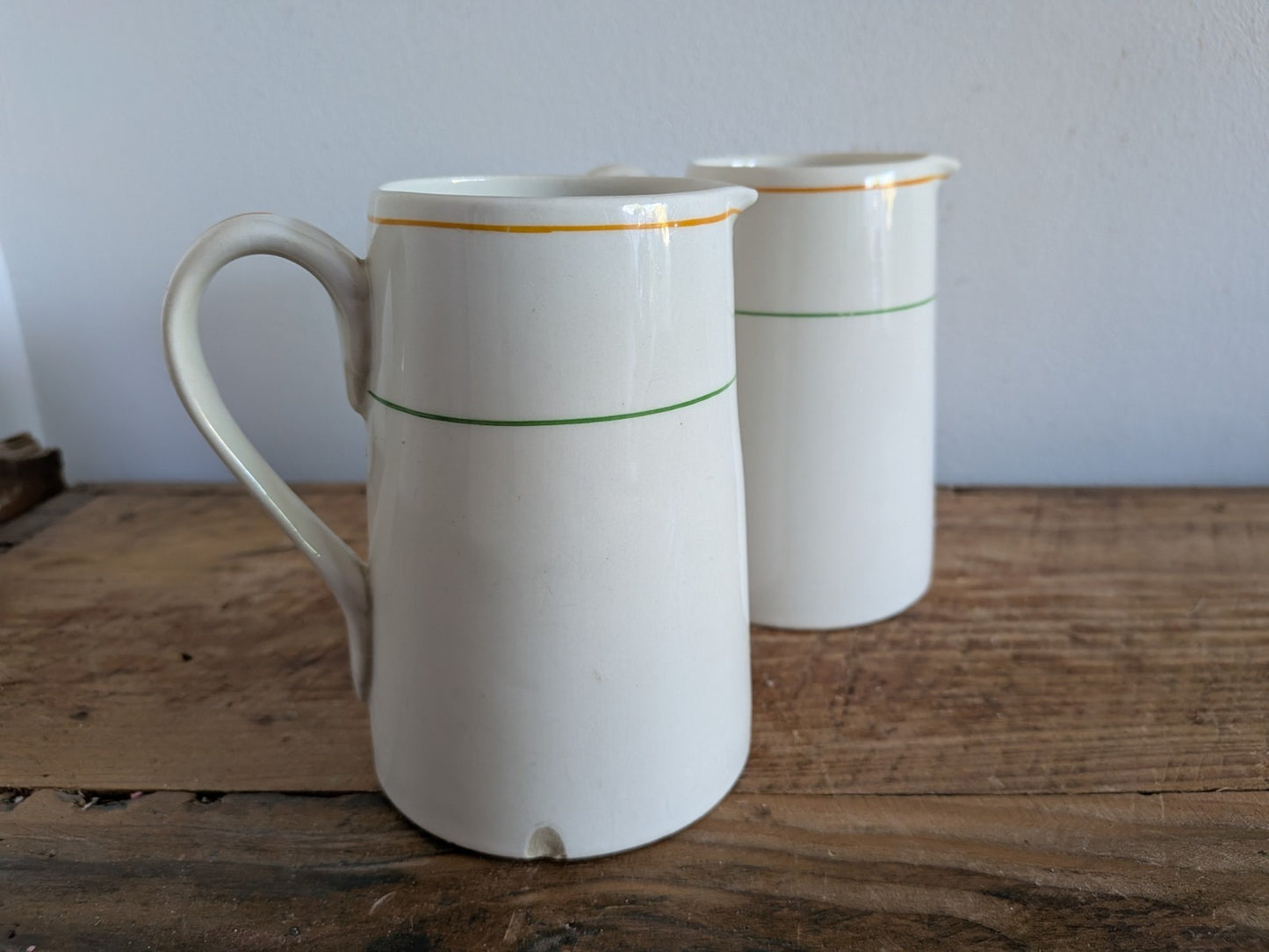 Vintage Pair J & G Meakin SOL Jug England Half Pint Small Kitchen Creamer Milk