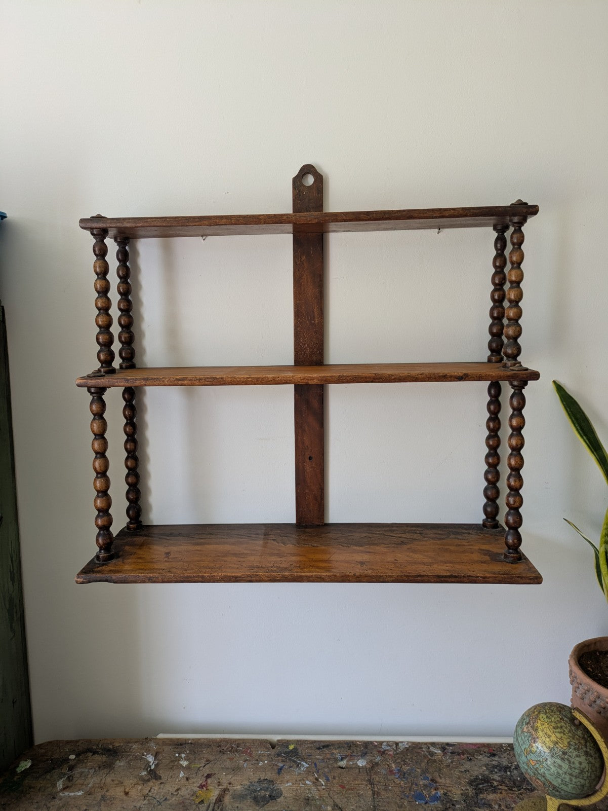 Antique Victorian French Console Shelves Whatnot Shelves with Bobbin Spindles