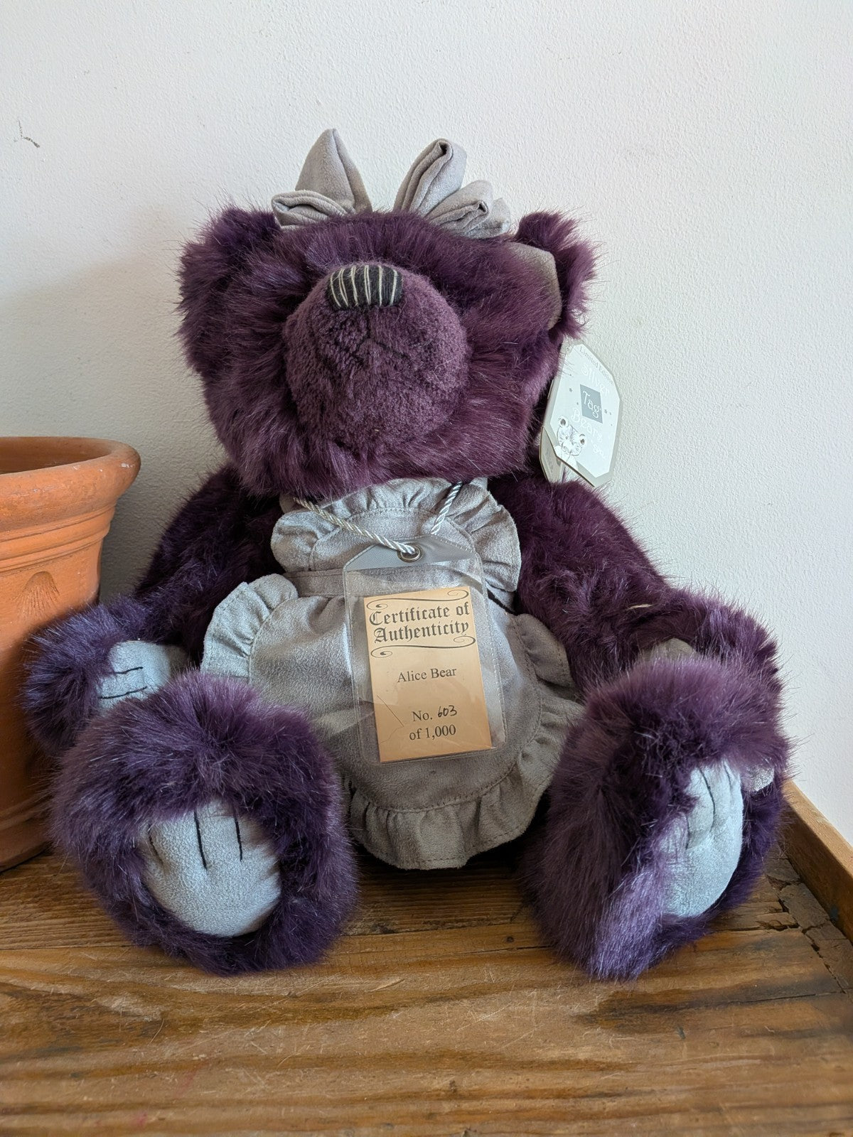 Alice Bear Limited Edition Silver Tag Bears By Suki Vgc Purple Large Collectors