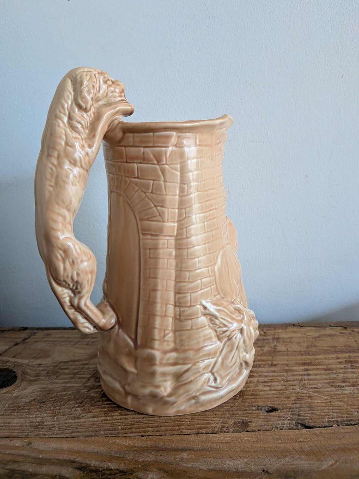 Vintage Burleigh Ware "Old Feeding Time" Water Jug. Large  c.1930's Vgc Prop Old