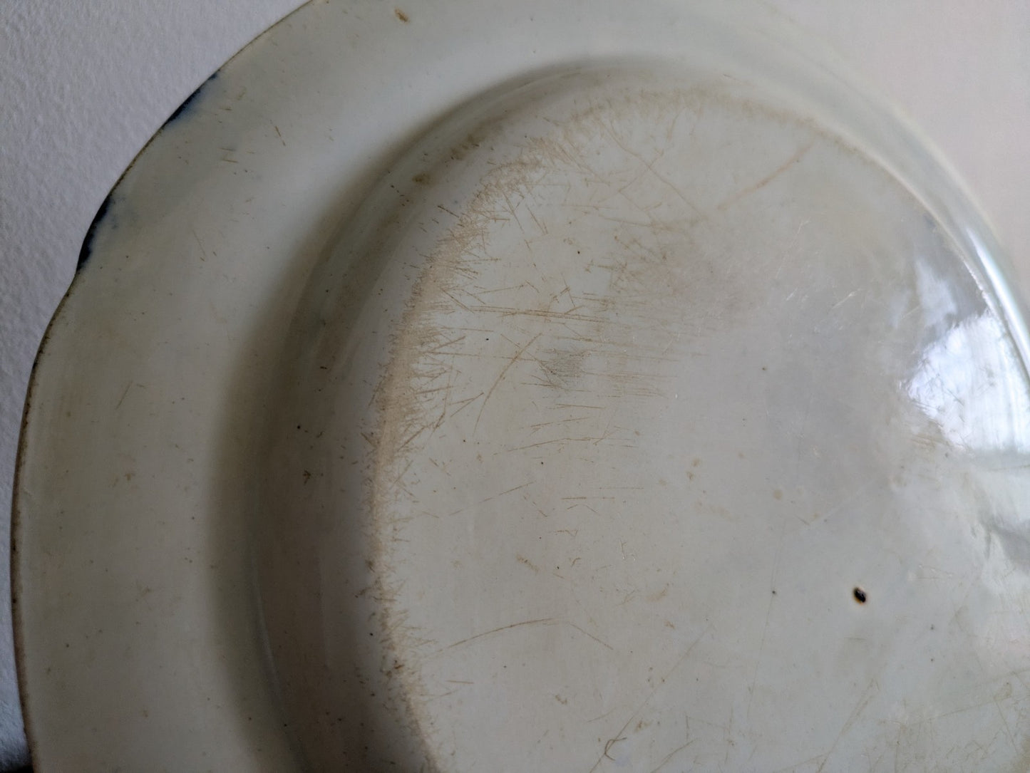 Early 19th Century Chinoiserie Blue & White Printed Plate Rare Antique Warrior