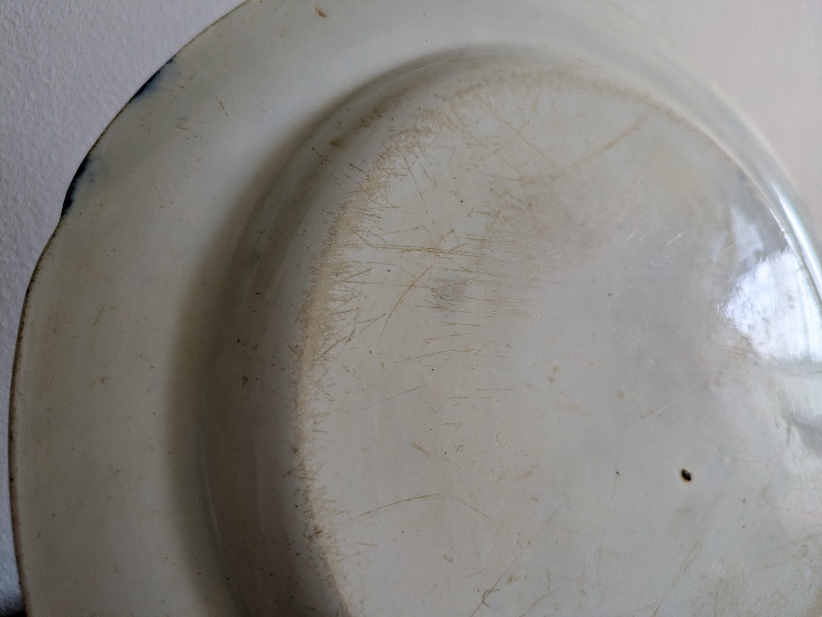 Early 19th Century Chinoiserie Blue & White Printed Plate Rare Antique Warrior