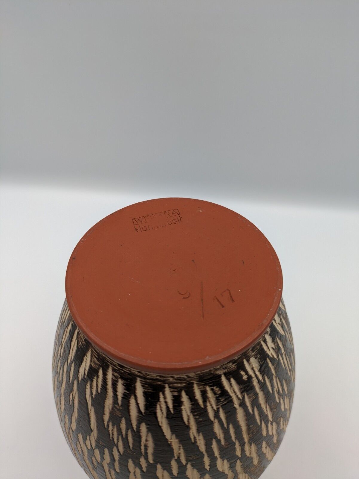 Vase Keramik WEKARA 9/ 17 Handarbeit 17cm Vintage German Pottery Mid Century Vgc