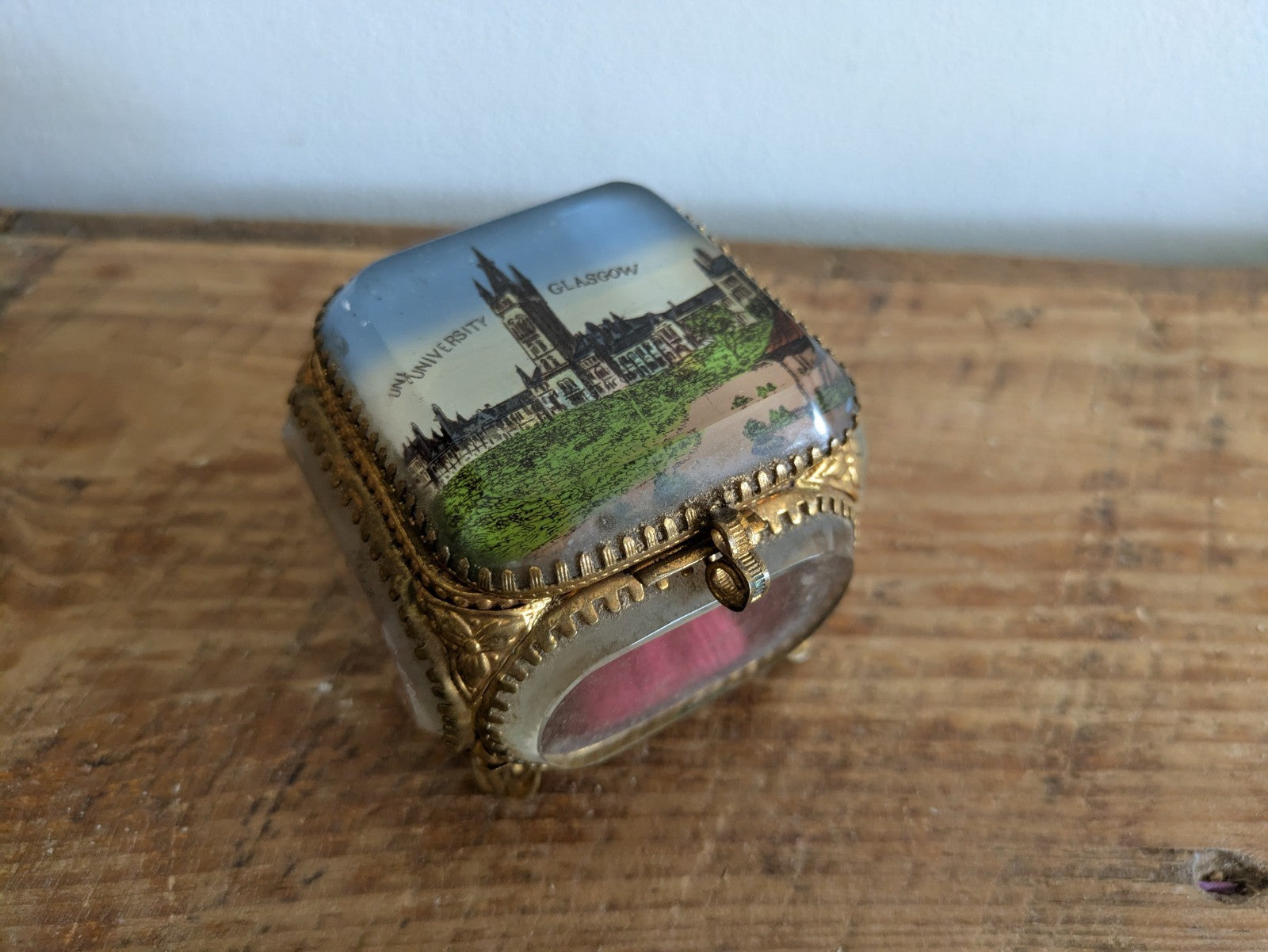 Antique French Ormolu Lidded Casket Trinket Box c1900 Souvenir University Glagow