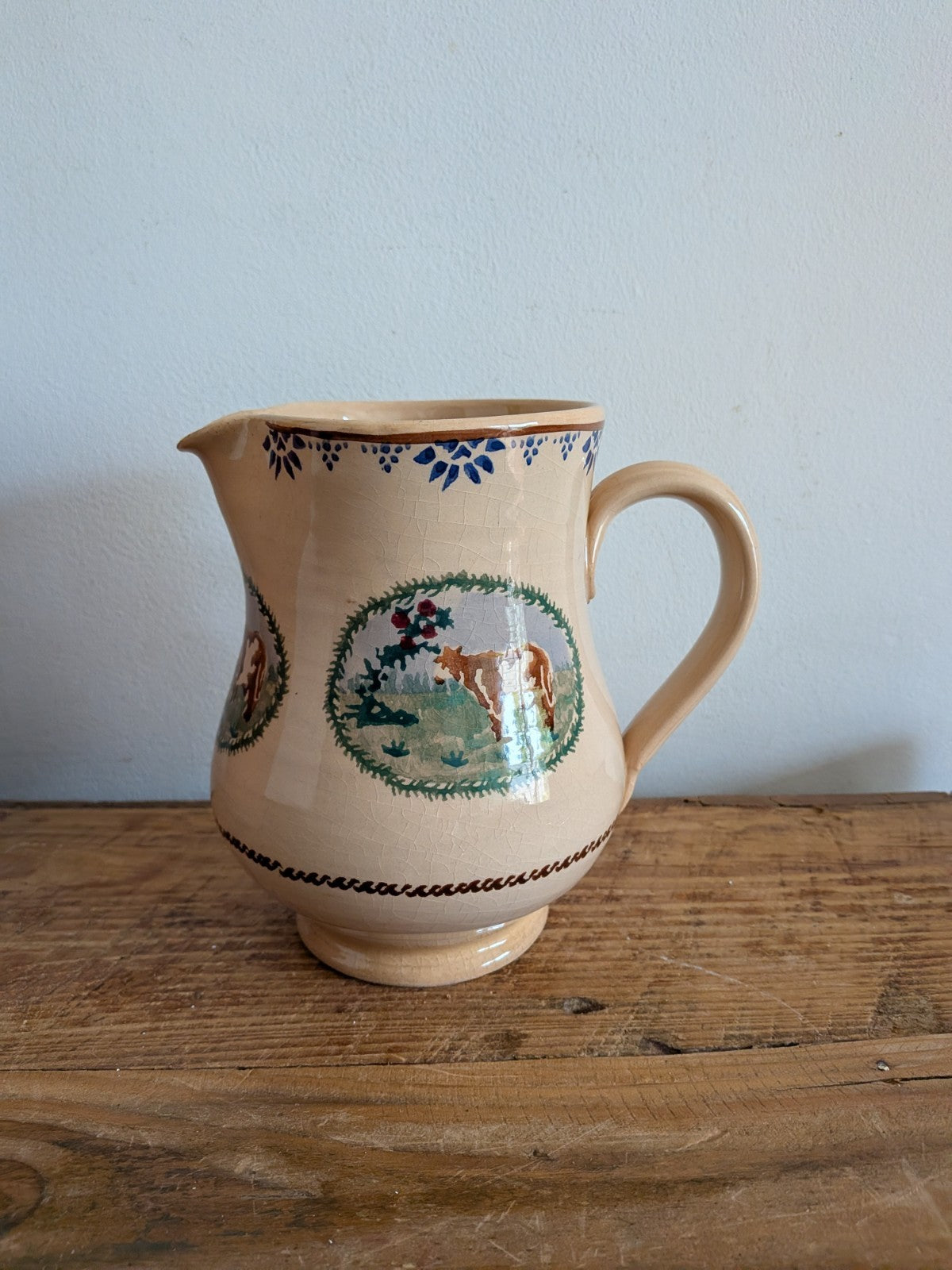 Nicholas Mosse Pottery Medium Pitcher Cow Made in Ireland RARE Vtg Farmhouse Vgc