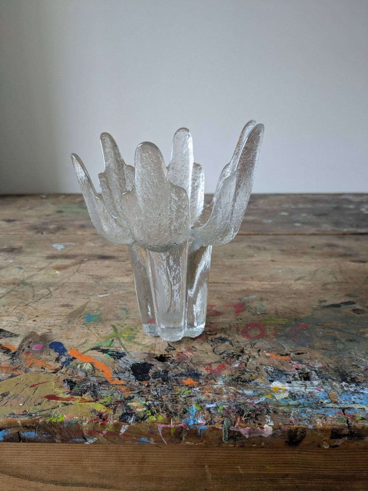 1970s RAVENHEAD Glass FLAIR VASE by ALEXANDER HARDIE WILLIAMSON Candle Holder
