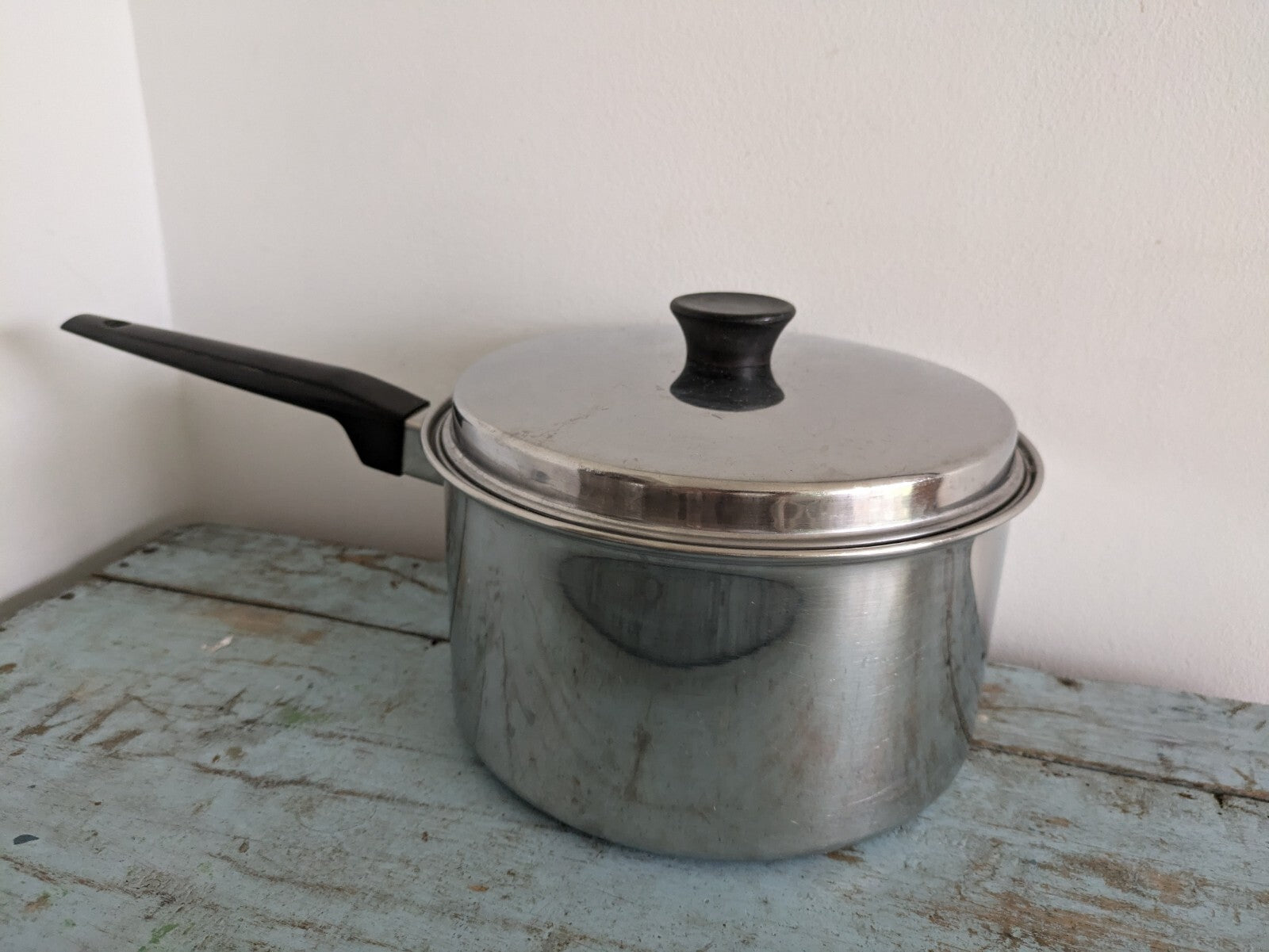 Vintage Retro Prestige Stainless Steel Cookware Stock Pot Saucepan w/lid Prop Vg