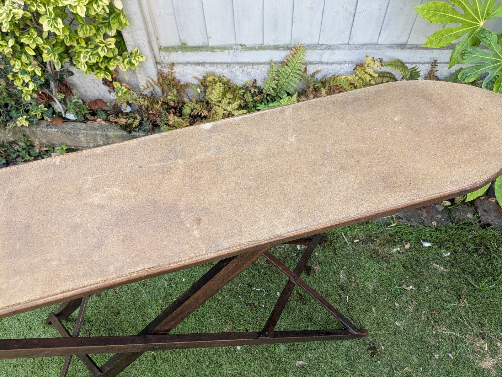 Antique Wooden Vintage Ironing Board Retro Prop TV Film Laundry Washing Iron Old