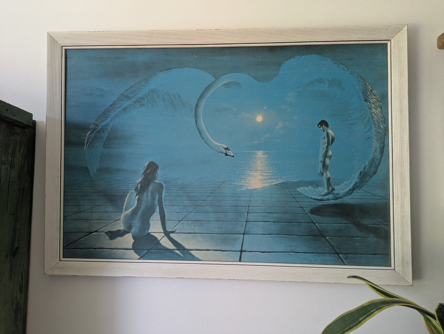 Stephen Pearson 1970 'Wings of Love' Vintage Print Original Frame Retro Kitsch