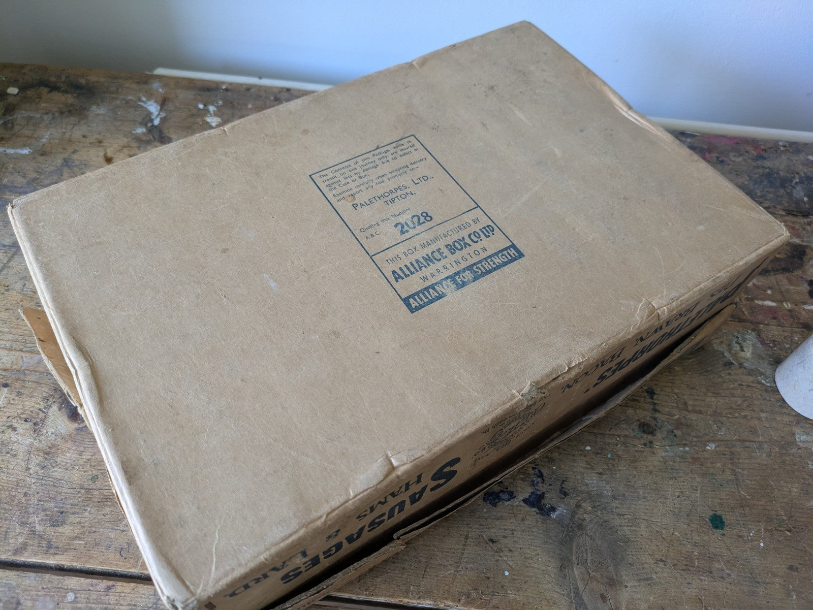 Vtg Palethorpes Sausages Box Butcher Packaging Food Advertising Kitchenalia Prop