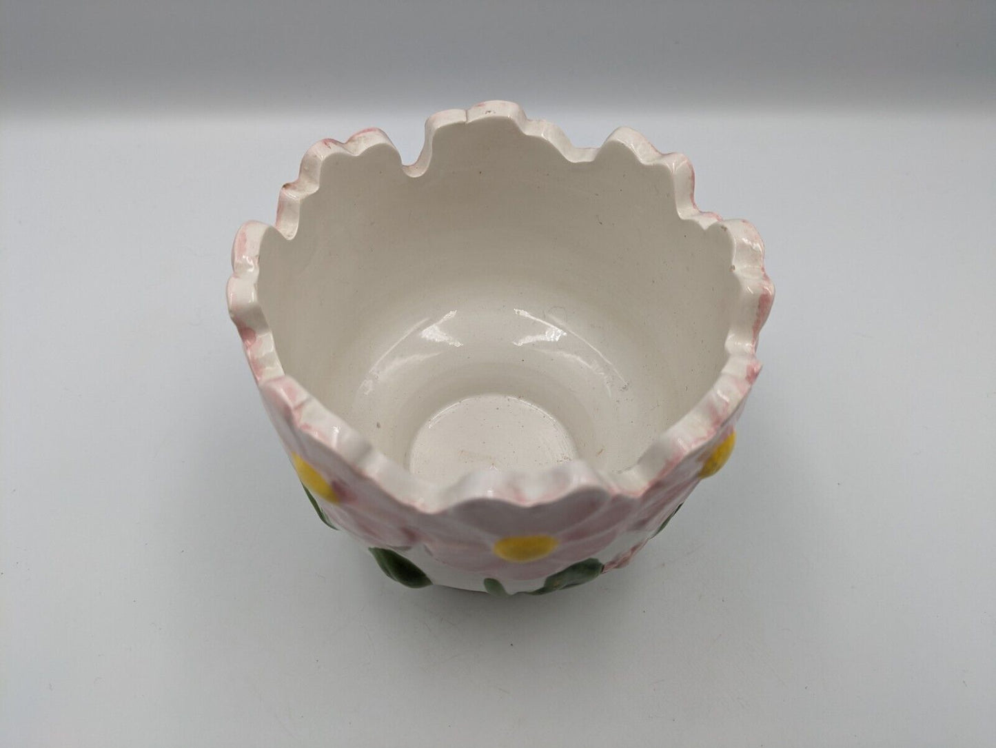 Bassano Ceramic Plant Pot Planter Made In Italy Vintage Daisy Flower Floral Vgc