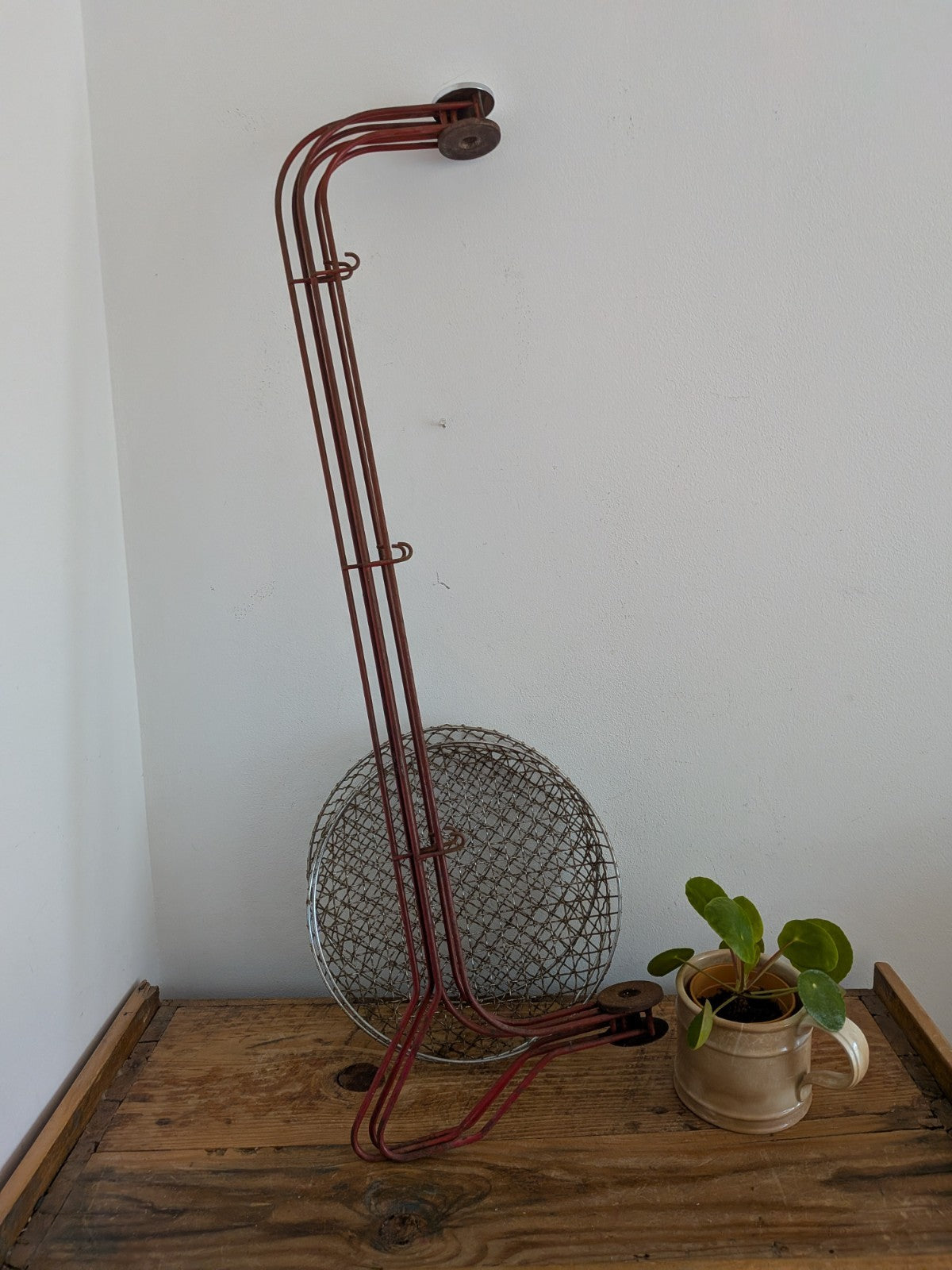 Vintage Retro Metal 3 Tier Vegetable Rack Storage Fruit Fold Baskets Kitchen Red