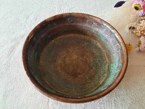 Early 20th Century Rivetted Copper Planter With Brass Lion Paw Feet Plant Pot