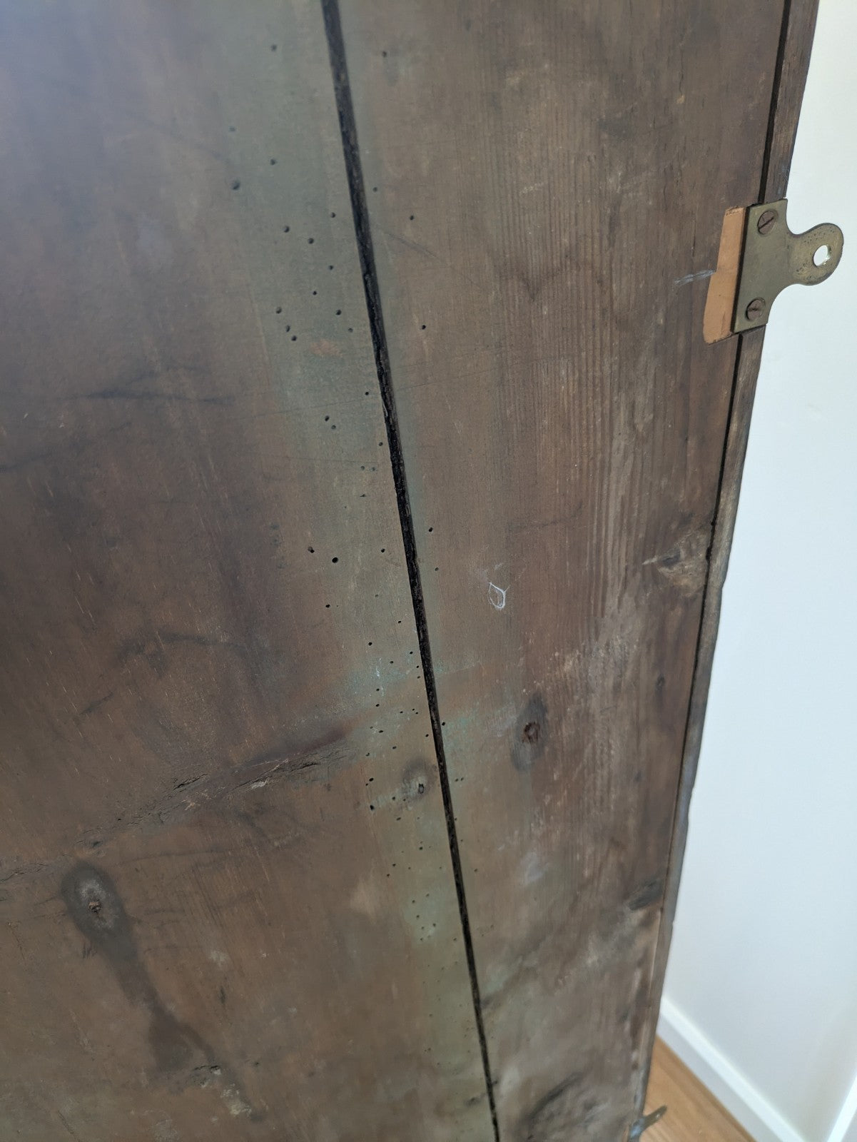 Antique Georgian Bow Fronted Wall Hanging Corner Cabinet Cupboard Shelves Wooden