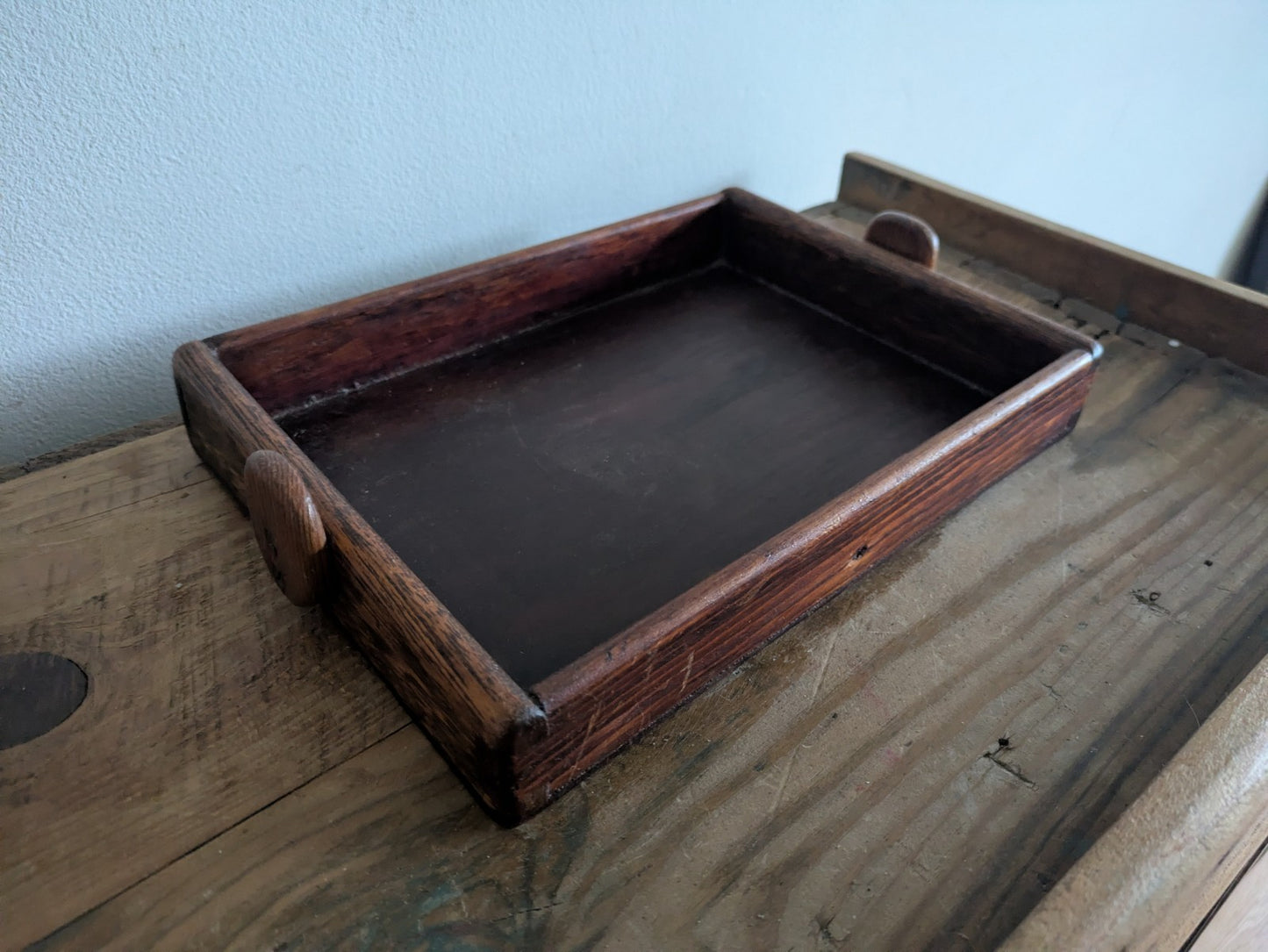 Antique Vintage Wood Tray Crate Box Craft Rare Original Old Trinket Desk Sewing 