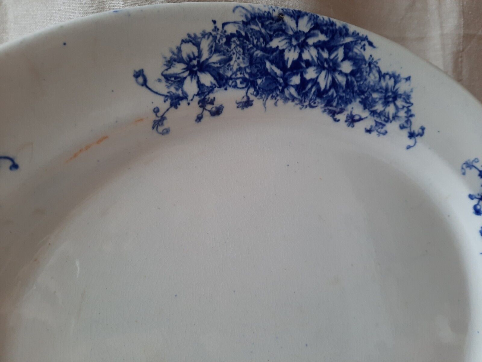 Antique B&K Ltd Nancy Barkers & Kent Flow Blue Large Oval Platter Serving Plate