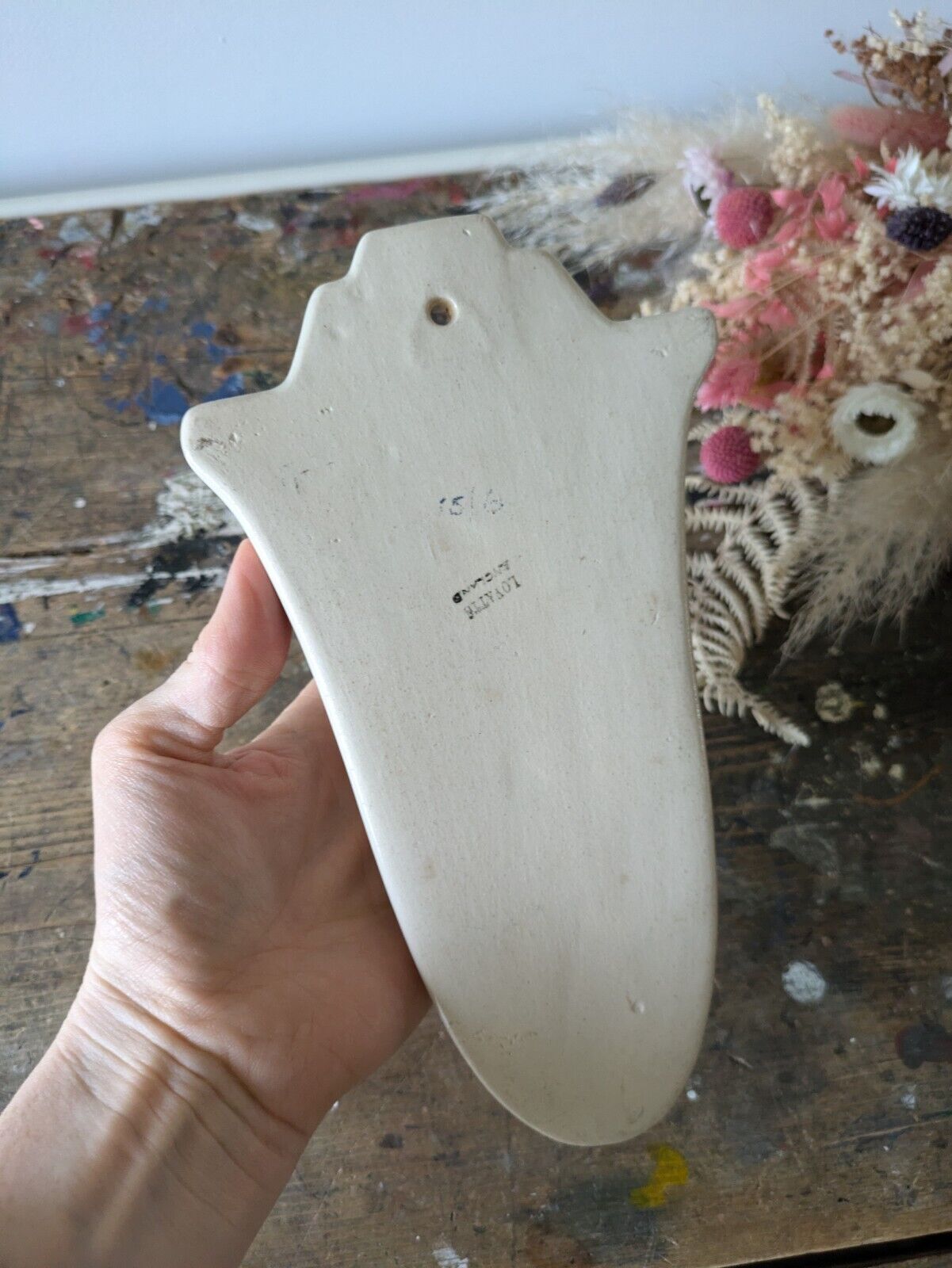 Vintage 1930s Lovatts Pocket Vase Art Deco Pottery Display Wall Planter Pot