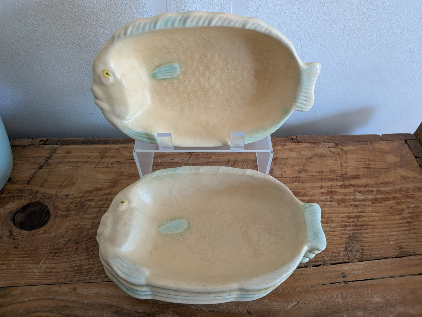 5x Shorter & Son Art Deco Fish Plate Bowls Dishes Matt glaze Clarice Cliff Serve