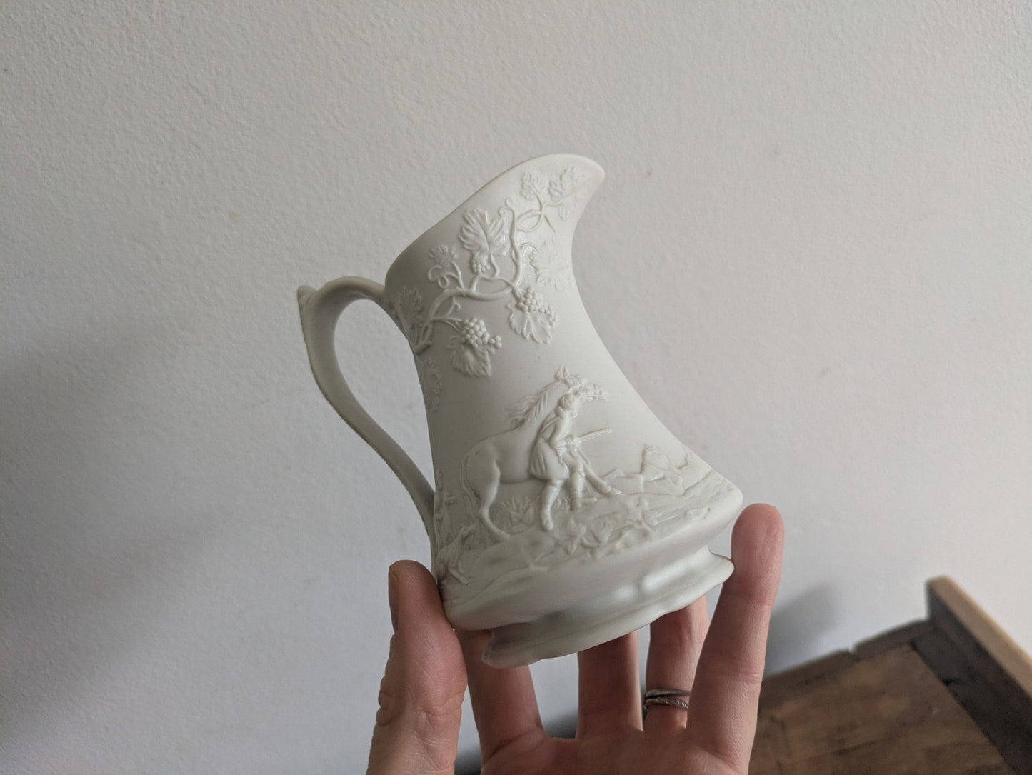Classic Vintage White Portmeirion Parian Jug Small Creamer Milk Prop Porcelain 