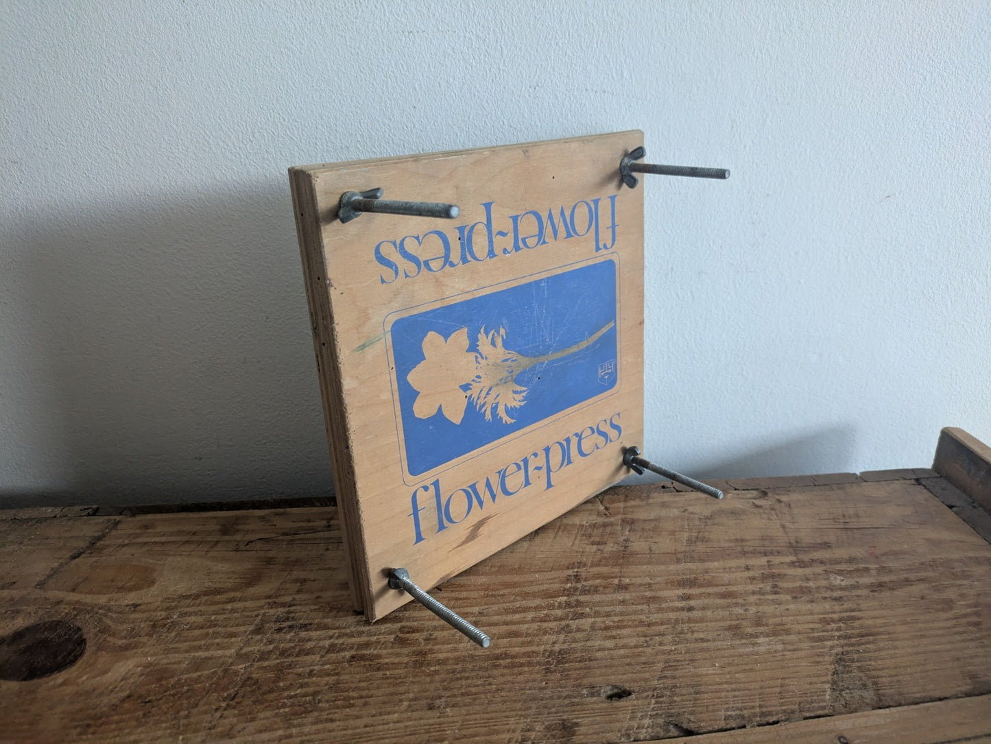 Vintage Wooden Rare Habitat Large Flower Press Made In England 1970s 18.7cm Sq 
