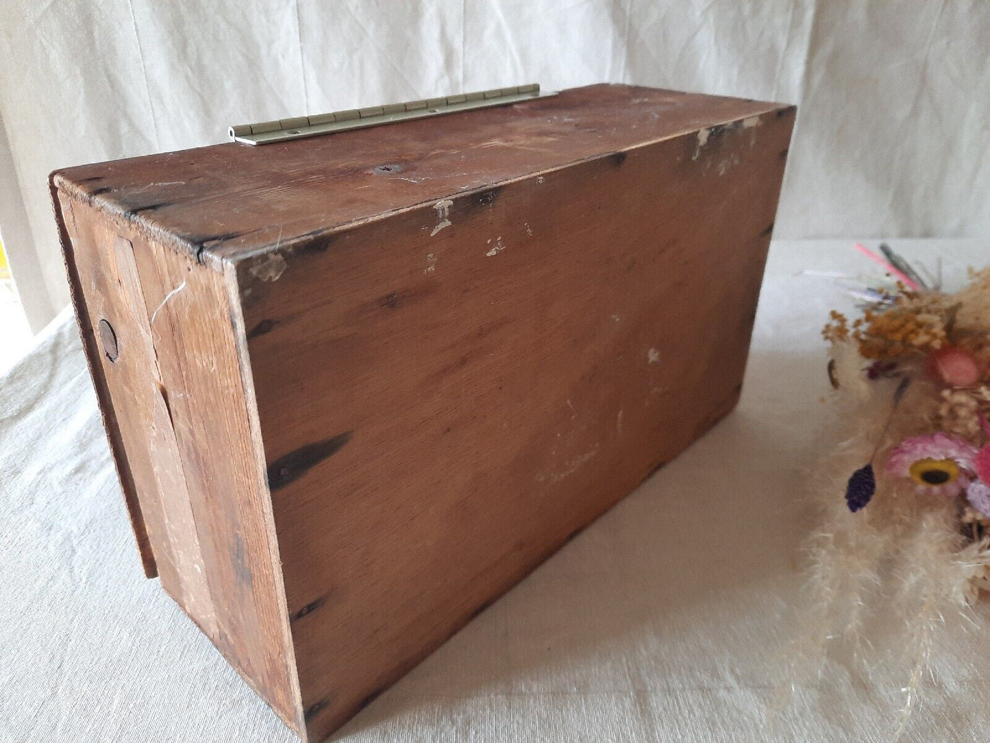 Antique 1920s 1930s Wooden Box Advertising Pine MURRAYS MARSHMALLOWS sweet Shop