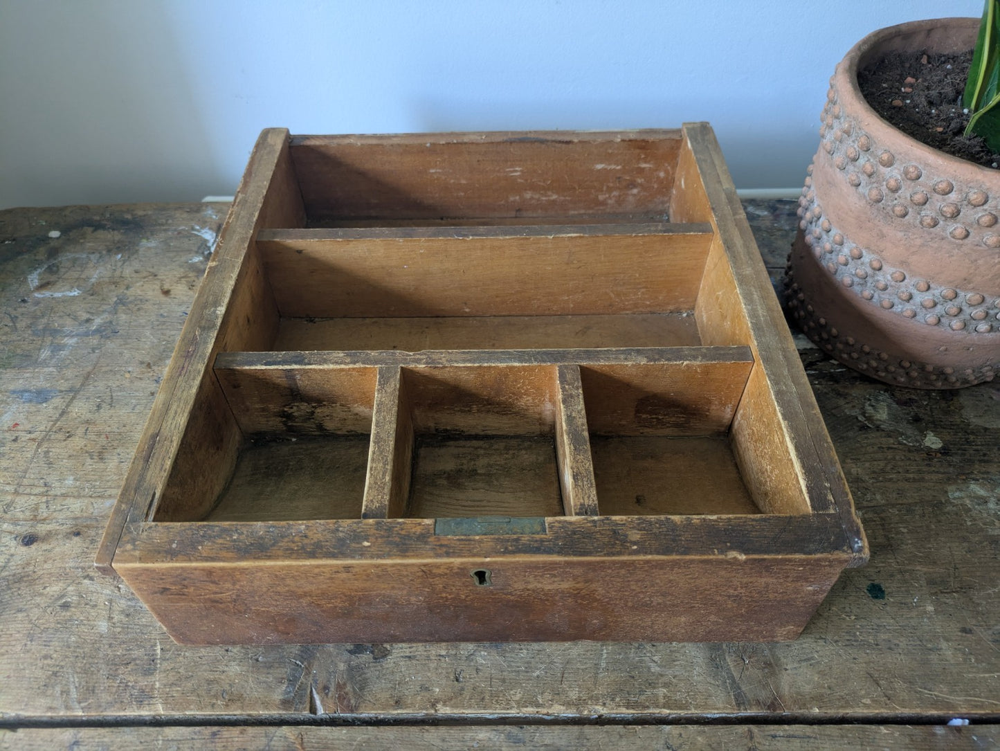 Vintage Antique Cash Till Register Oak Wood Drawer Coin Money Notes Bank Slots