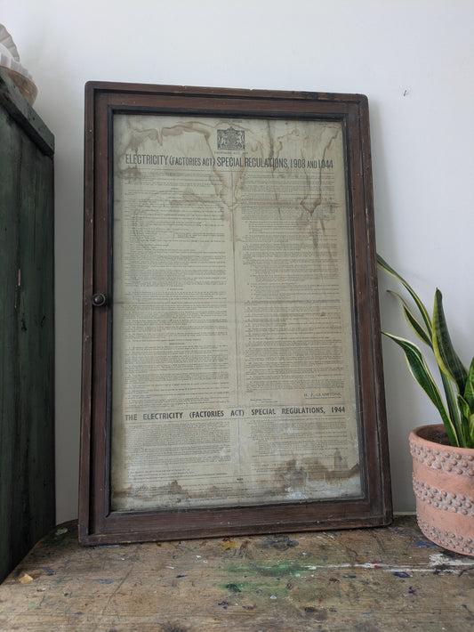Vtg 1908 & 1944 Electricity Factories ACT Industrial Framed Railway Display Case