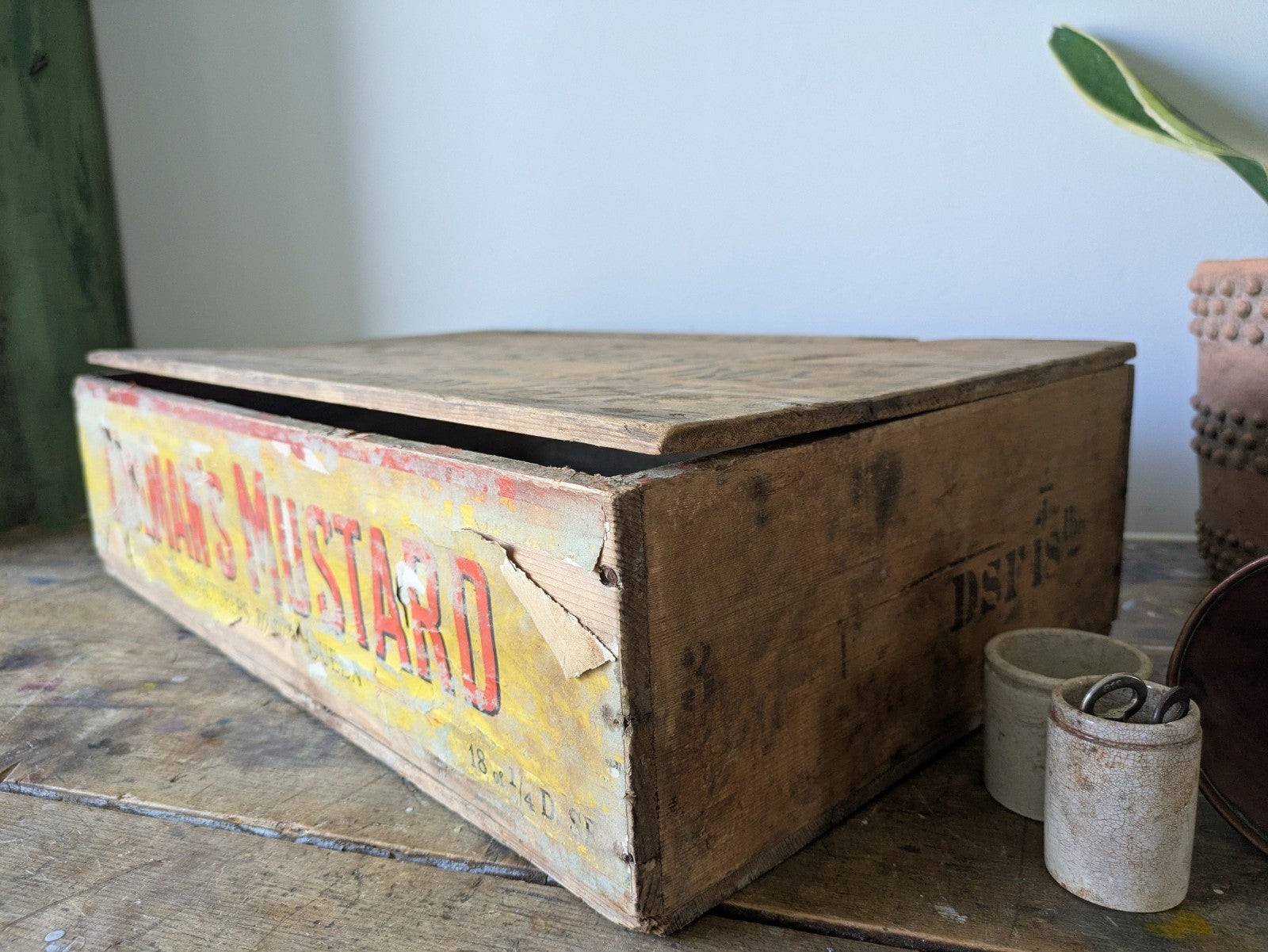 Rare Antique Colman's Mustard Crate 1890 Box Advertising Packaging Vintage Prop