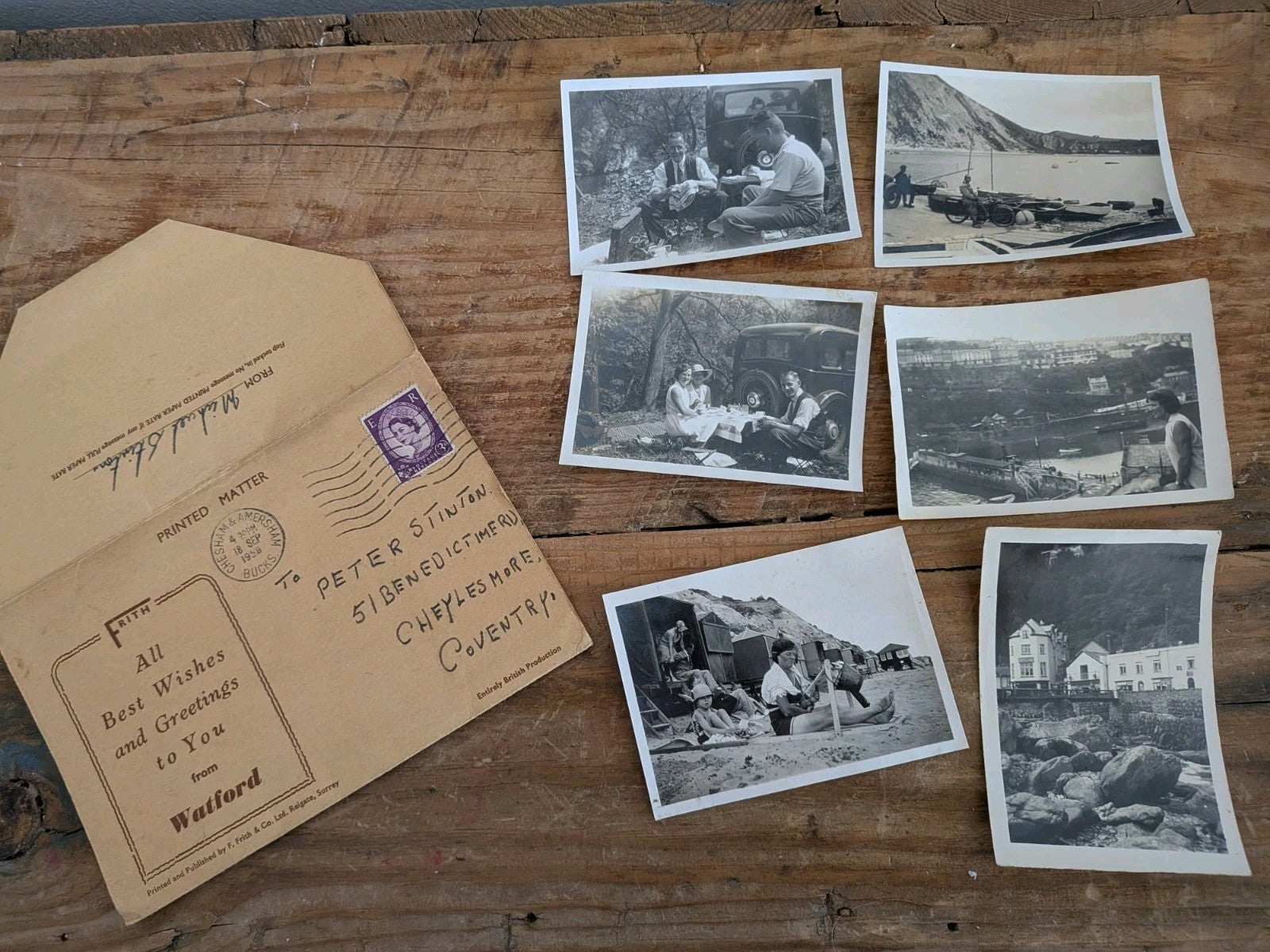 Vintage Photographs Ephemera Postcard Lot Watford Family Holiday Photos Vgc Old