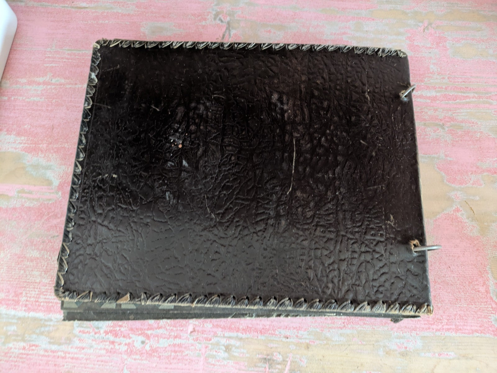Vintage 1940s WW11 Egyptian Leather Brown Large Photo Album Full Ephemera Photos