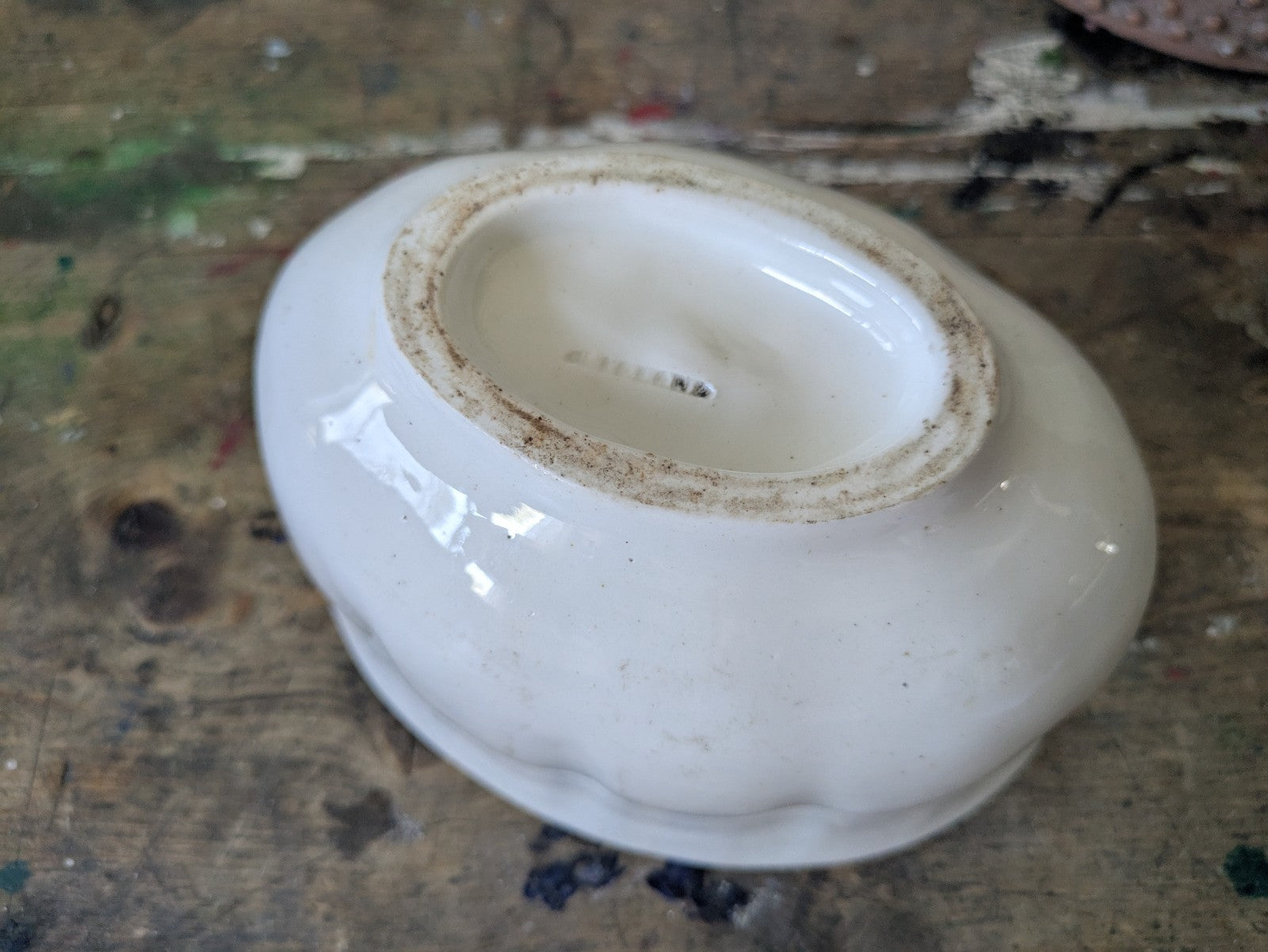 Antique Copeland Ceramic Jelly Mould Oval Design White Vgc Kitchen Prop Decor