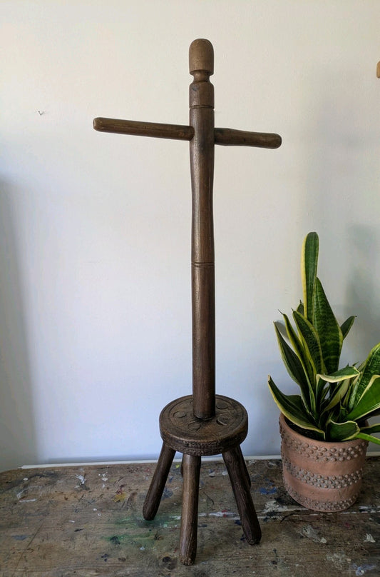 Vintage Washing Dolly Tub Dolly Wood Country Bathroom Toilet Roll Holder Prop Vg