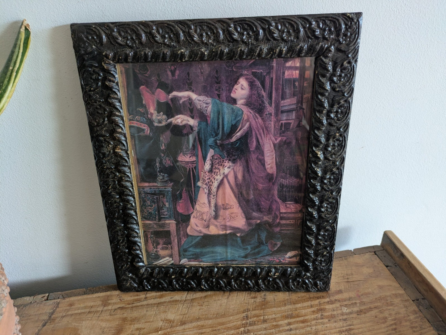 Framed Print of 1864 Painting Morgan le Fay by Frederick Sandys Antique Frame