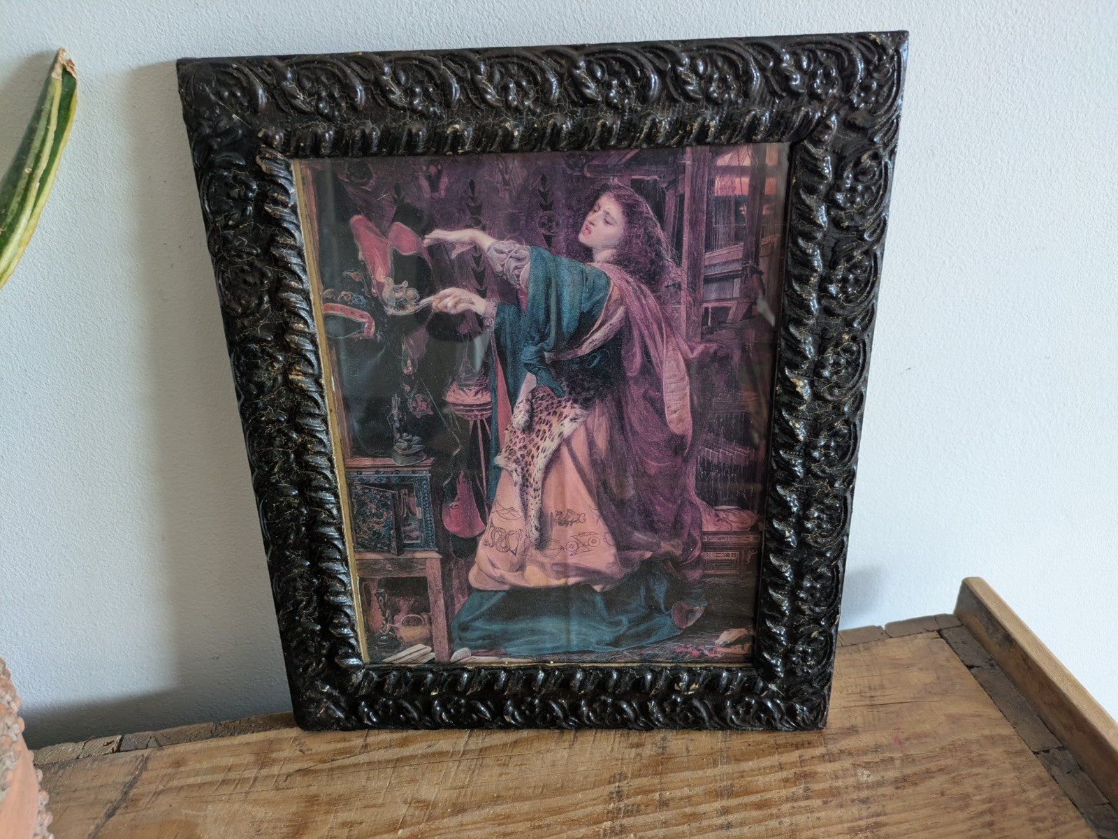 Framed Print of 1864 Painting Morgan le Fay by Frederick Sandys Antique Frame