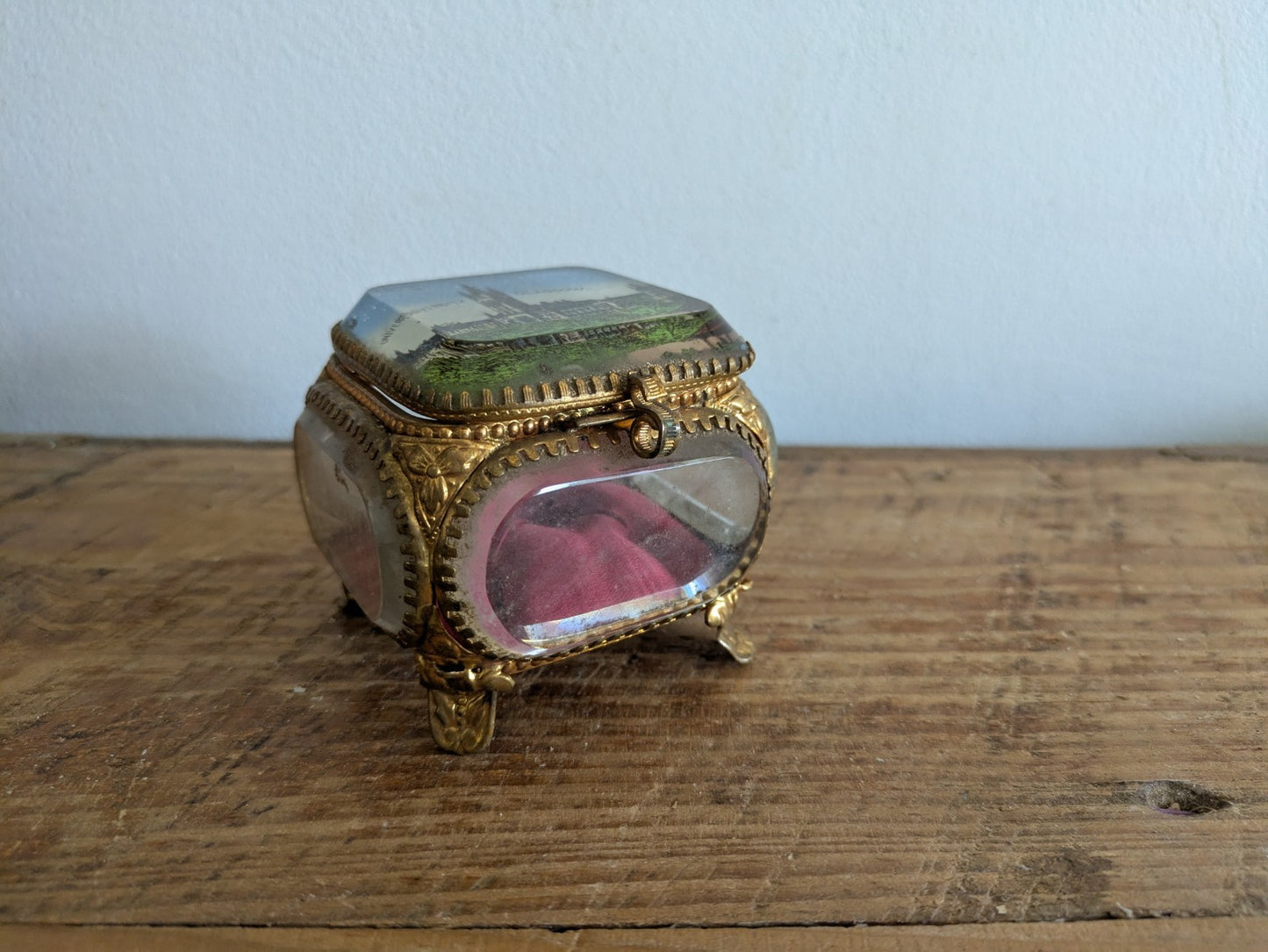 Antique French Ormolu Lidded Casket Trinket Box c1900 Souvenir University Glagow