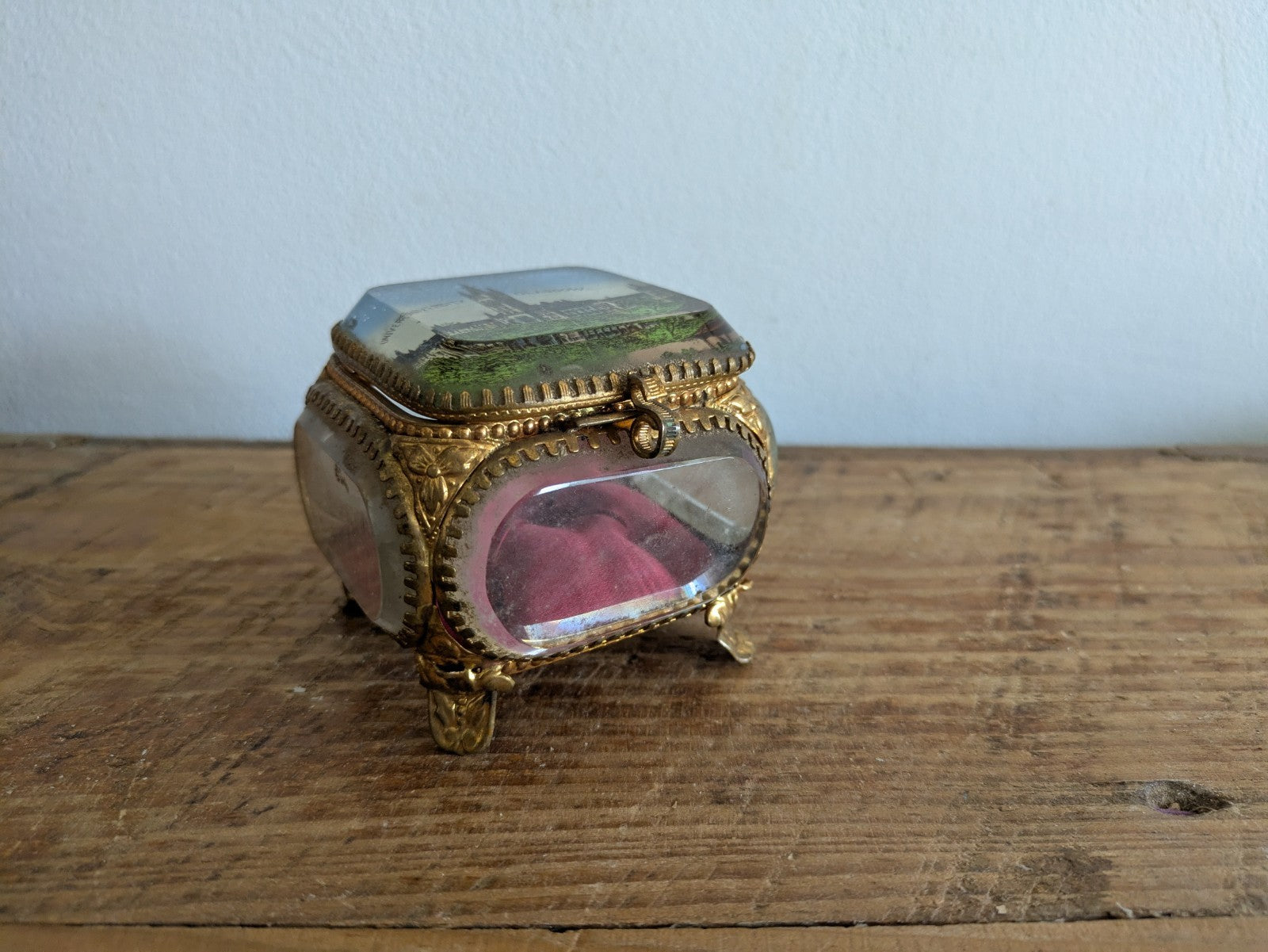 Antique French Ormolu Lidded Casket Trinket Box c1900 Souvenir University Glagow