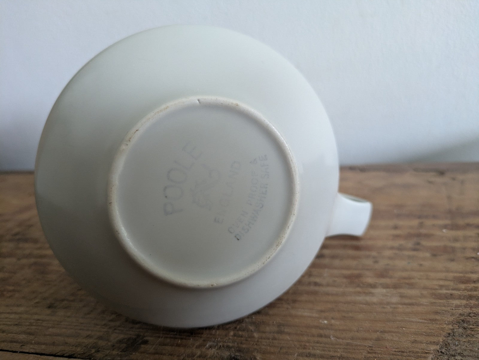 Vintage Poole Pottery Twintone Mushroom Grey / Blue Milk Jug / Creamer Retro Vgc