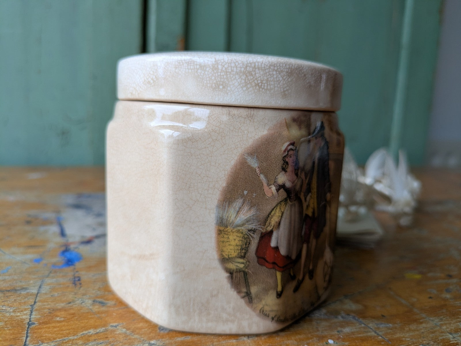 ANTIQUE FRANK COOPER SANDLAND WARE STAFFORDSHIRE POTTERY MARMALADE JAR POT VTG