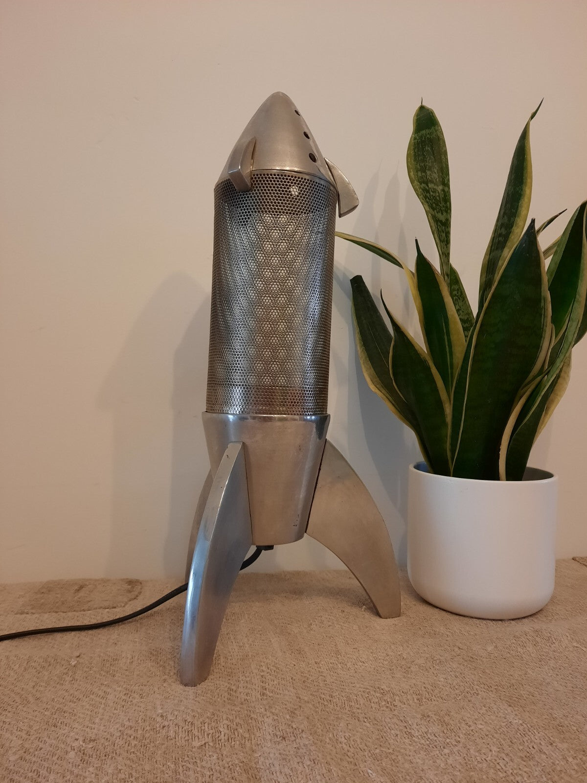 Vintage Retro Metal Space Rocket Lamp mesh Inspired from Neil Armstrong 1990s
