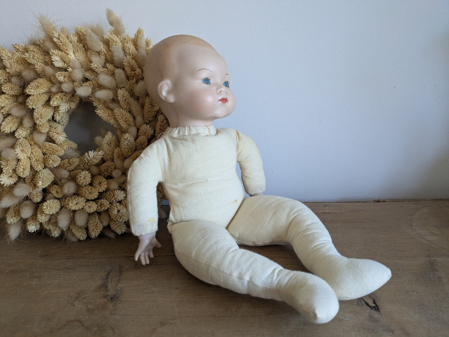 Armand Marseille Am Germany Bisque Doll Baby Cloth Body AM 341 Vintage Toy Prop