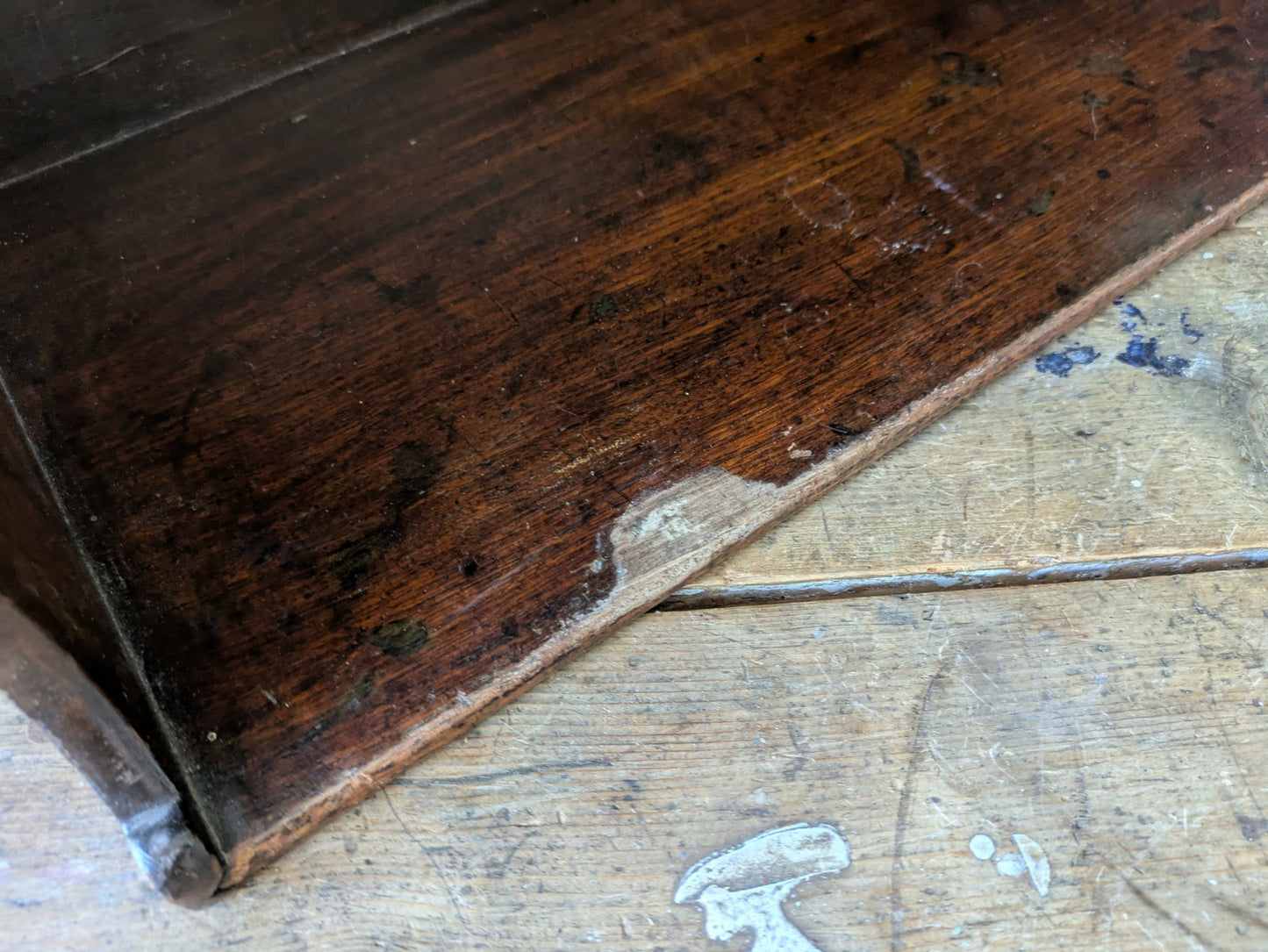 Antique English Oak Gothic Ecclesiastic Georgian Wall Shelf Shelves Waterfall